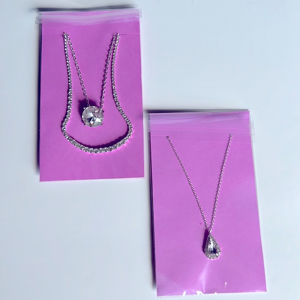 Silver Vintage Bling Necklaces, Made from Repurposed Jewelry